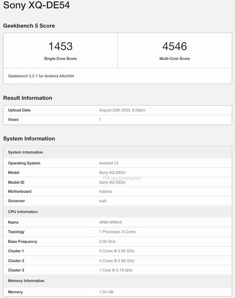 Sony Xperia 5 V lộ hiệu năng ấn tượng trên Geekbench