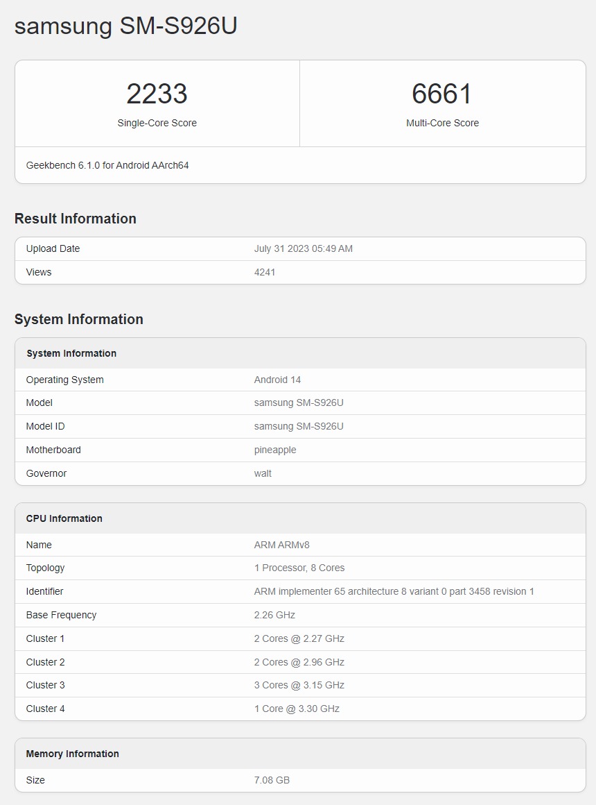 Snapdragon 8 Gen 3 trên Samsung Galaxy S24 Plus