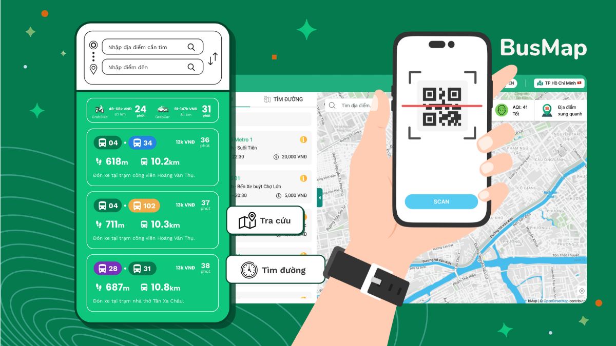 Busmap ra mắt tính năng thanh toán vé xe buýt bằng QR Code cực tiện lợi