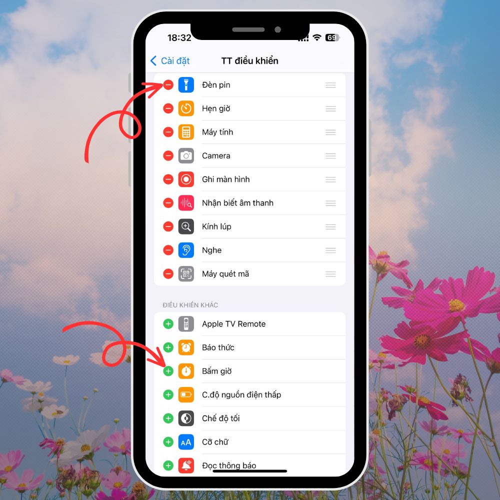 Truy cập nhanh hoặc tùy chỉnh các điều khiển khác
