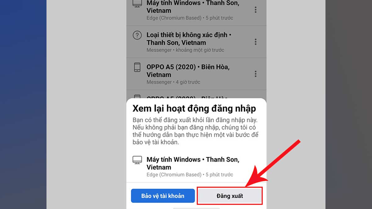 Đăng xuất Messenger bên trên Android bằng phương pháp xóa điểm singin vô bảo mật thông tin bước 4 