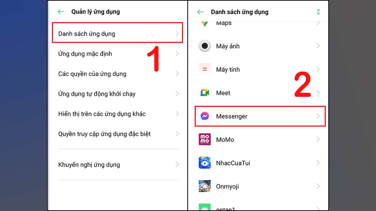 Đăng xuất Messenger bên trên Android thời gian nhanh bằng phương pháp xóa tài liệu phần mềm bước 2 