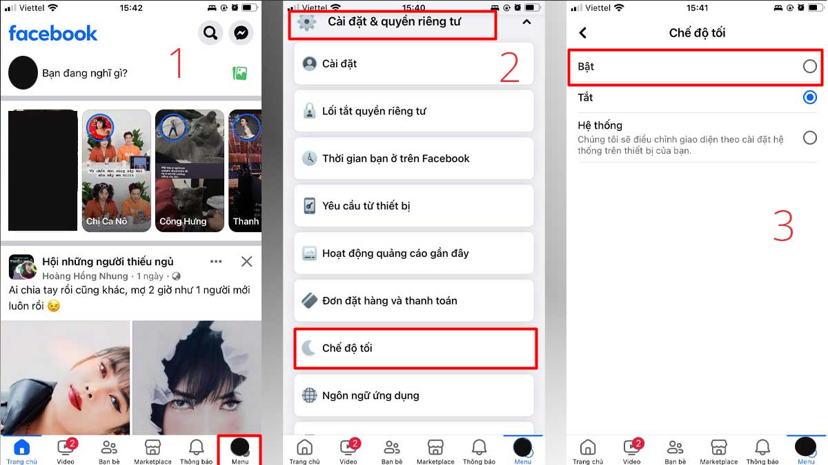 Cách bật Dark Mode Facebook trên iOS