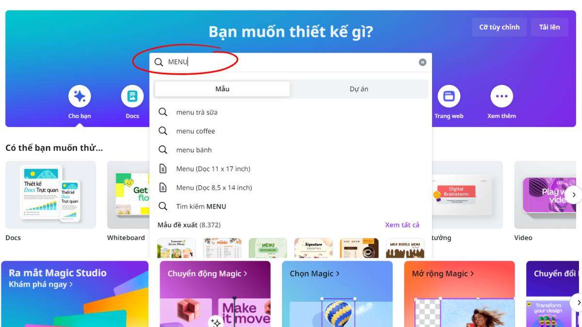 Hướng dẫn cách tạo menu trên Canva chuyên nghiệp