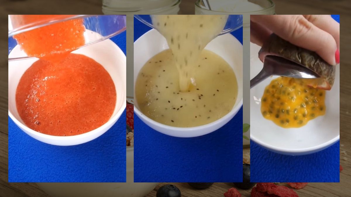 Cách làm yaourt sữa chua hoa quả bước 2