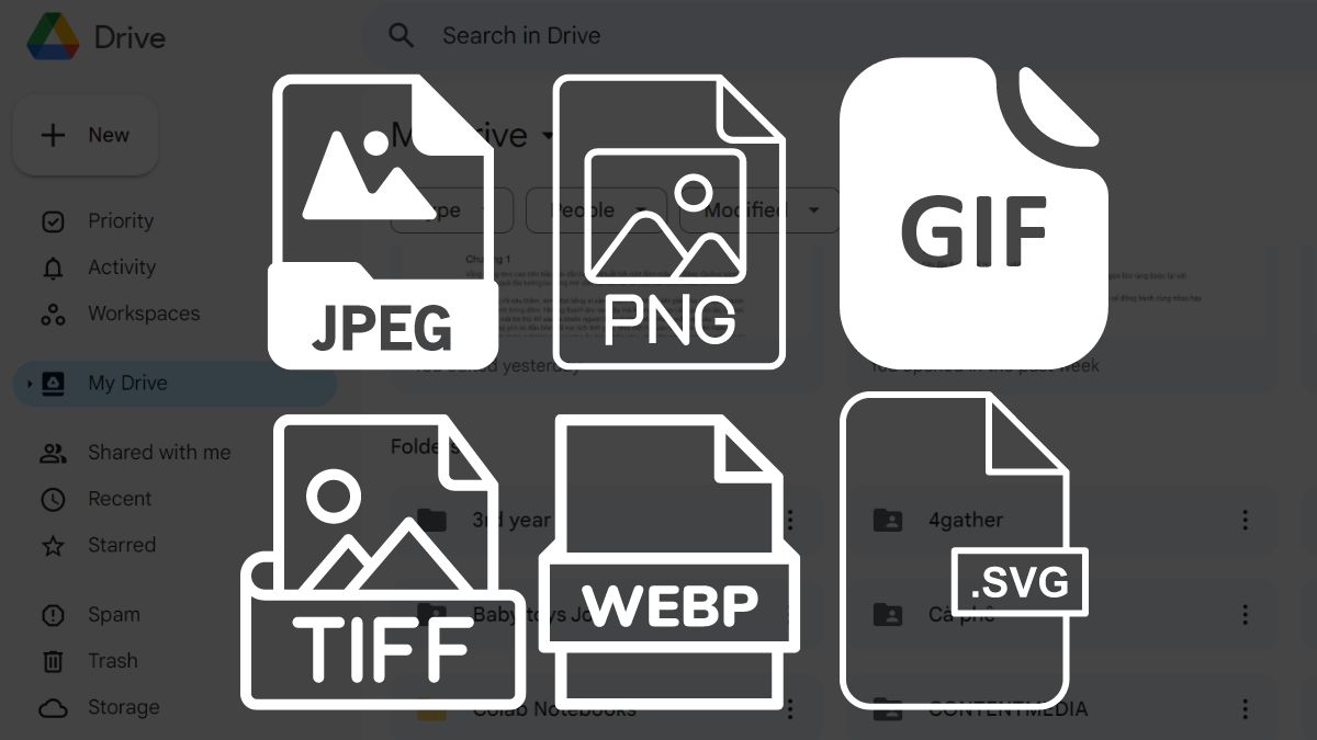 Các format hình họa được chấp nhận tàng trữ bên trên Google Drive