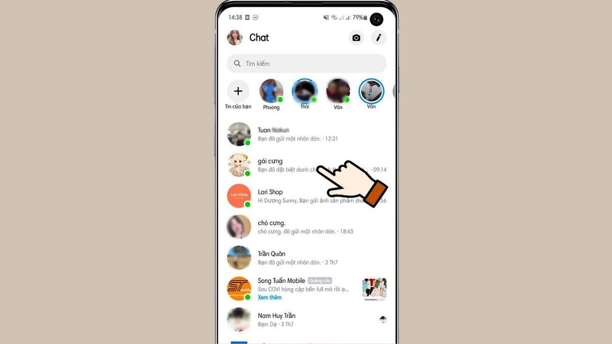 Cách đặt biệt danh trên Messenger bằng điện thoại bước 2