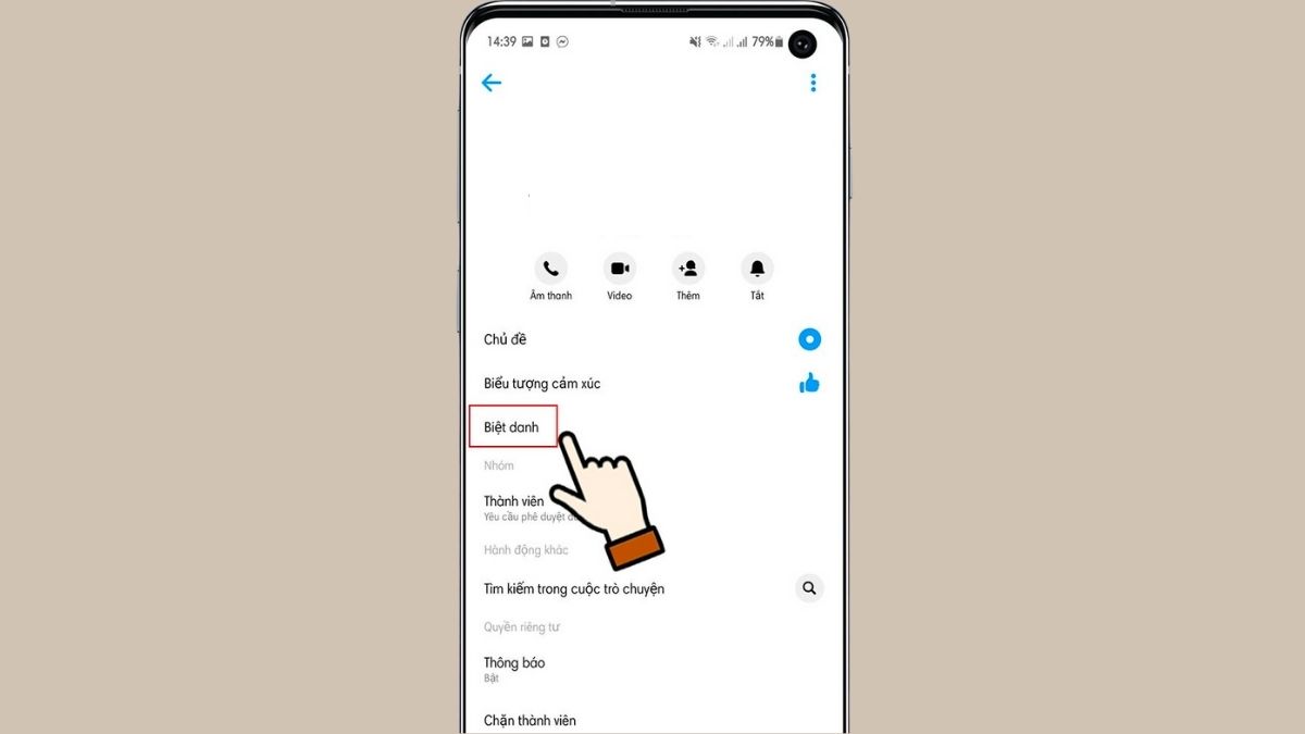 Cách đặt biệt danh Messenger bằng điện thoại bước 4