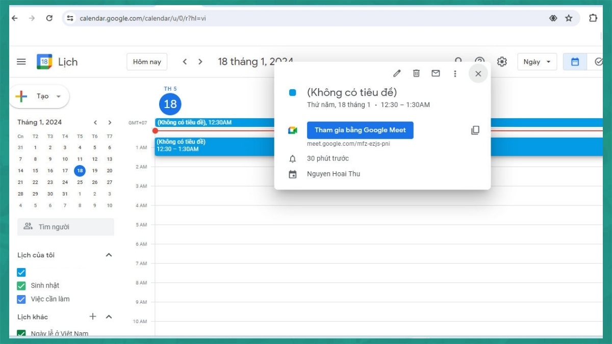 Cách tạo 1 link cuộc họp video cố định trên Google Meet bước 3