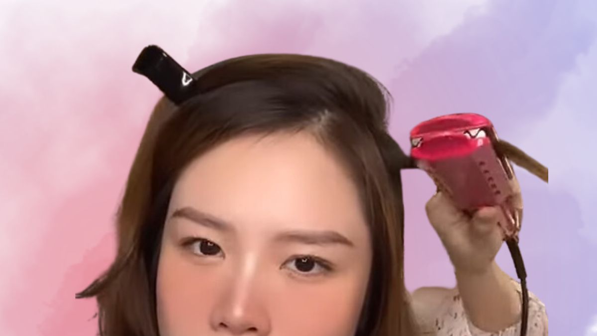 Cách uốn phồng chân tóc bằng máy dập xù bước 2