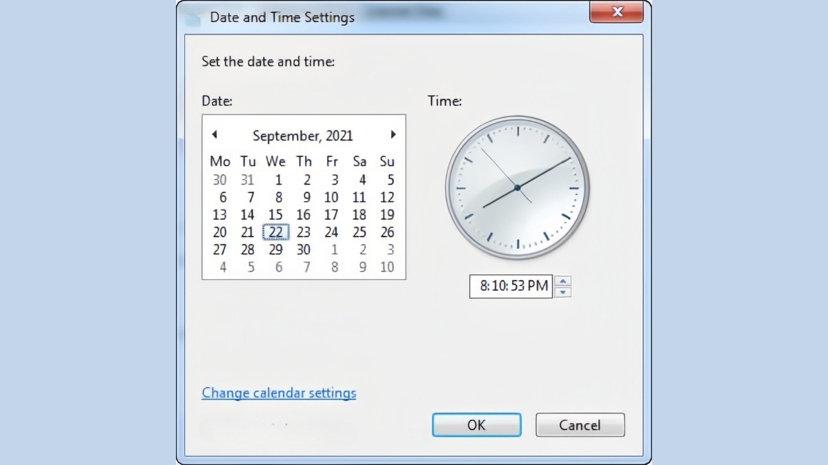 Cách chỉnh thủ công thời gian trên máy win 7 bước 3