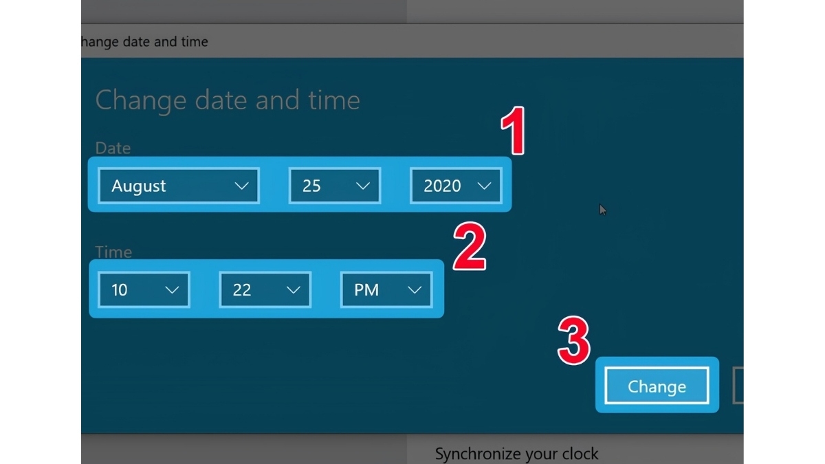 Cách chỉnh ngày giờ trên máy tính Win 10 bước 4