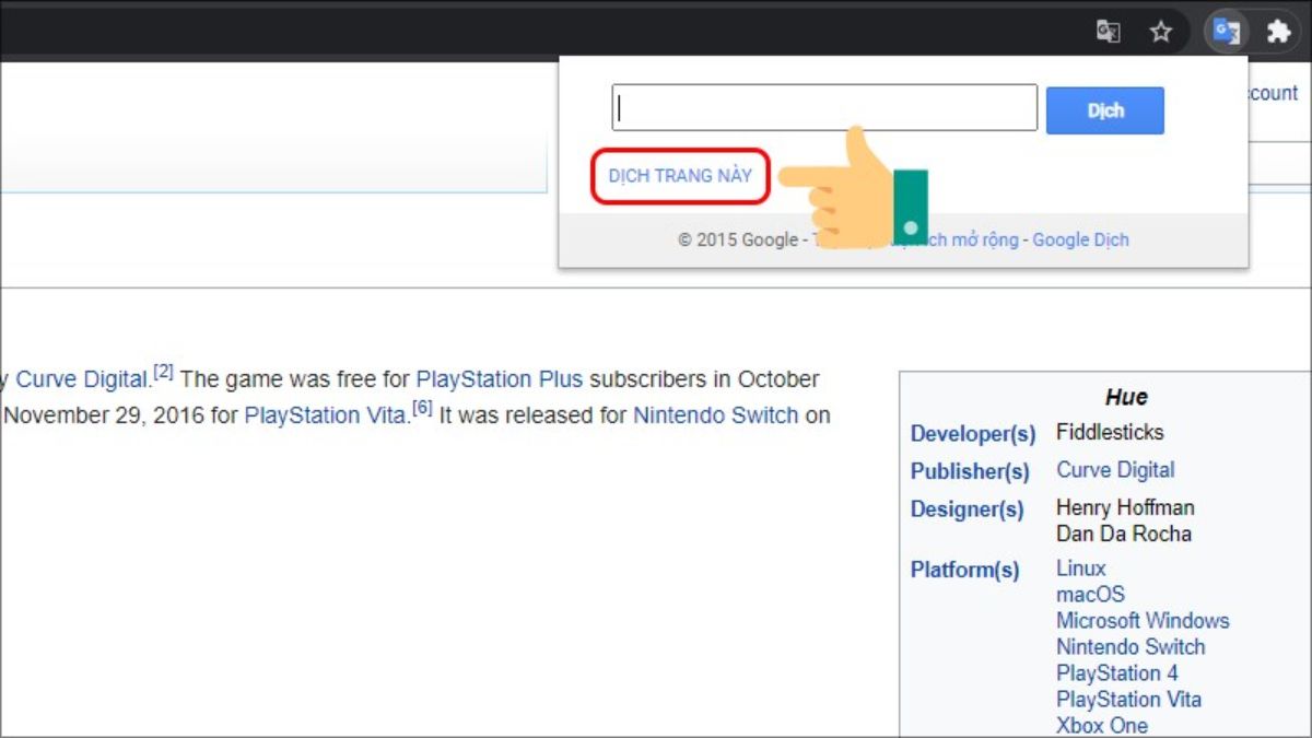 Cách dịch trang web bằng tiện ích Google Translate bước 4