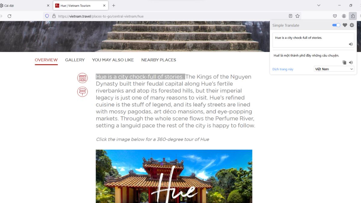 Cách dịch trang web sang tiếng Việt trên Firefox bước 2