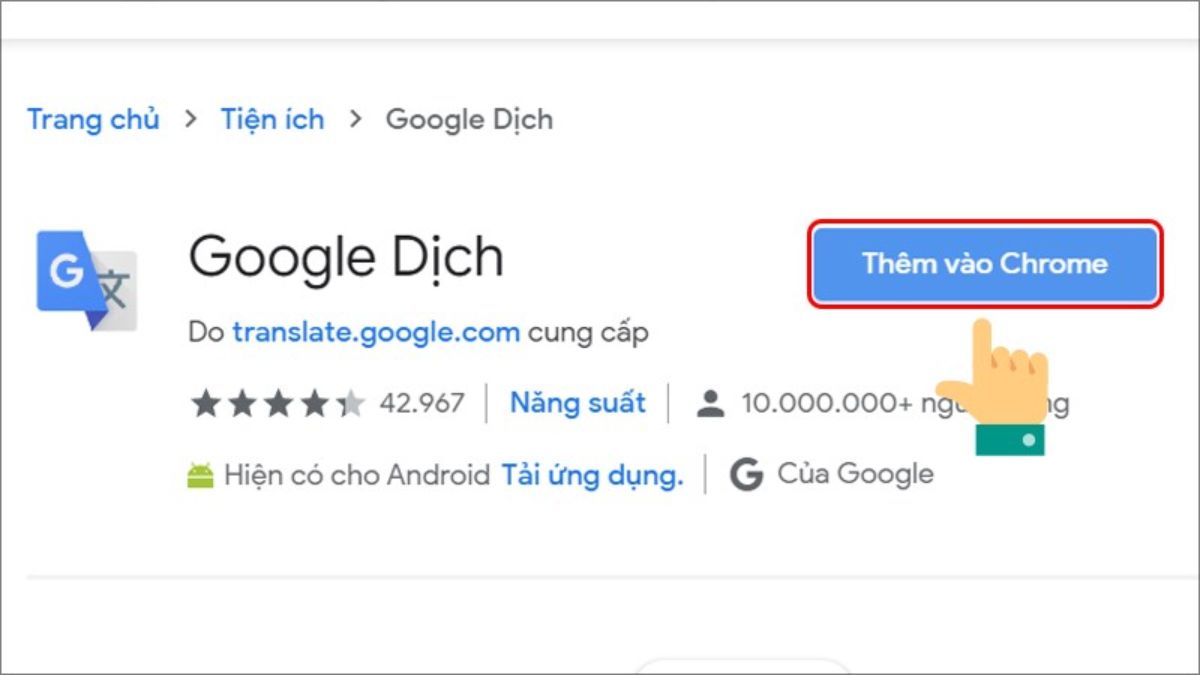 Cách dịch trang web bằng tiện ích Google Translate bước 1