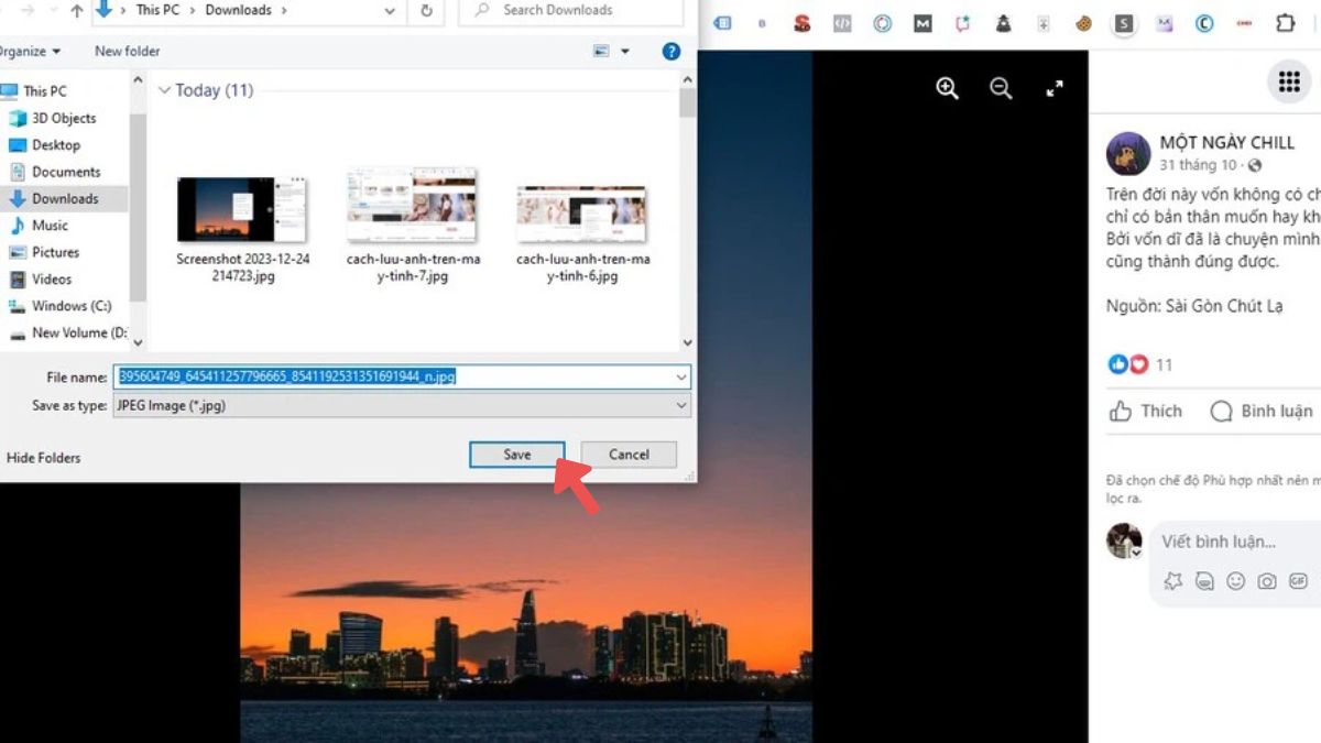Cách lưu hình ảnh bên trên PC kể từ Facebook bước 2
