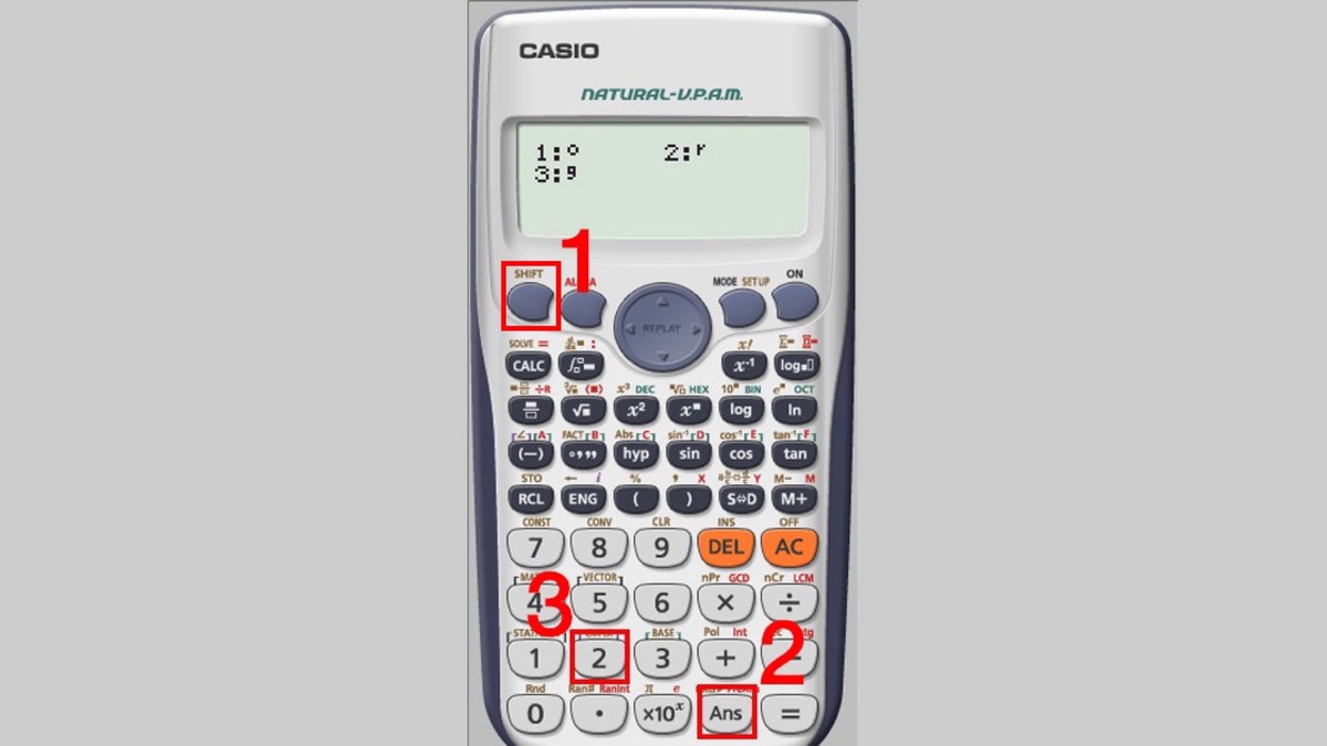Cách viết chữ R trên máy tính Casio 580, 880, 570