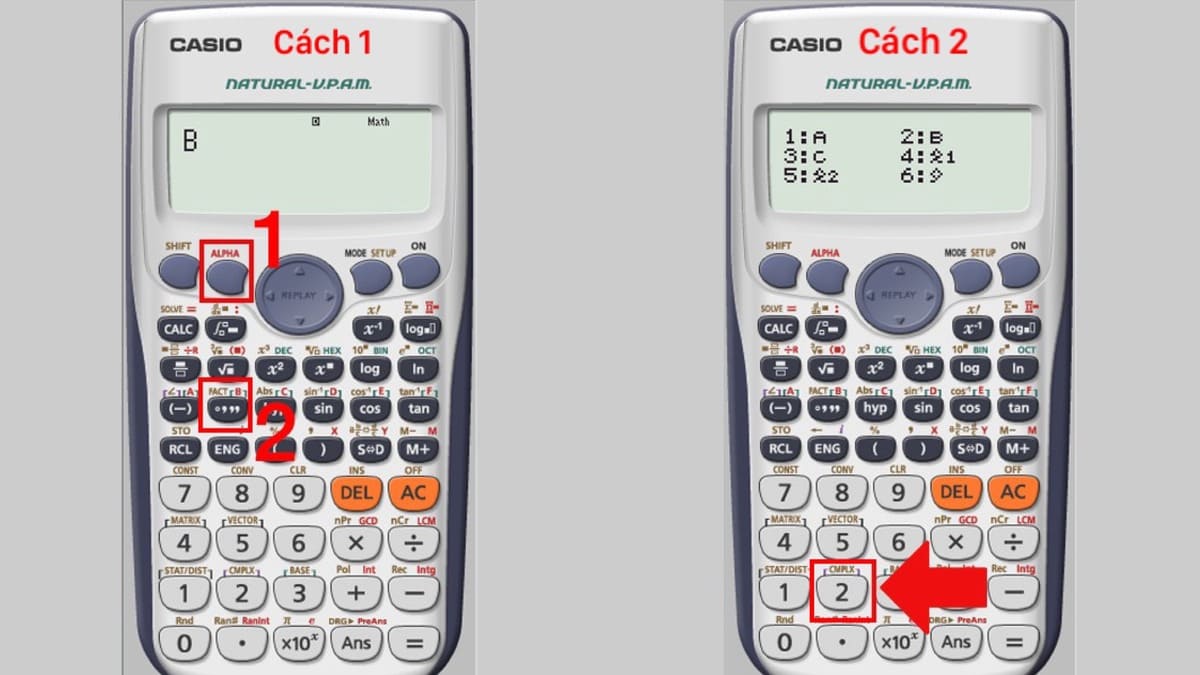 Cách viết chữ B trên máy tính Casio