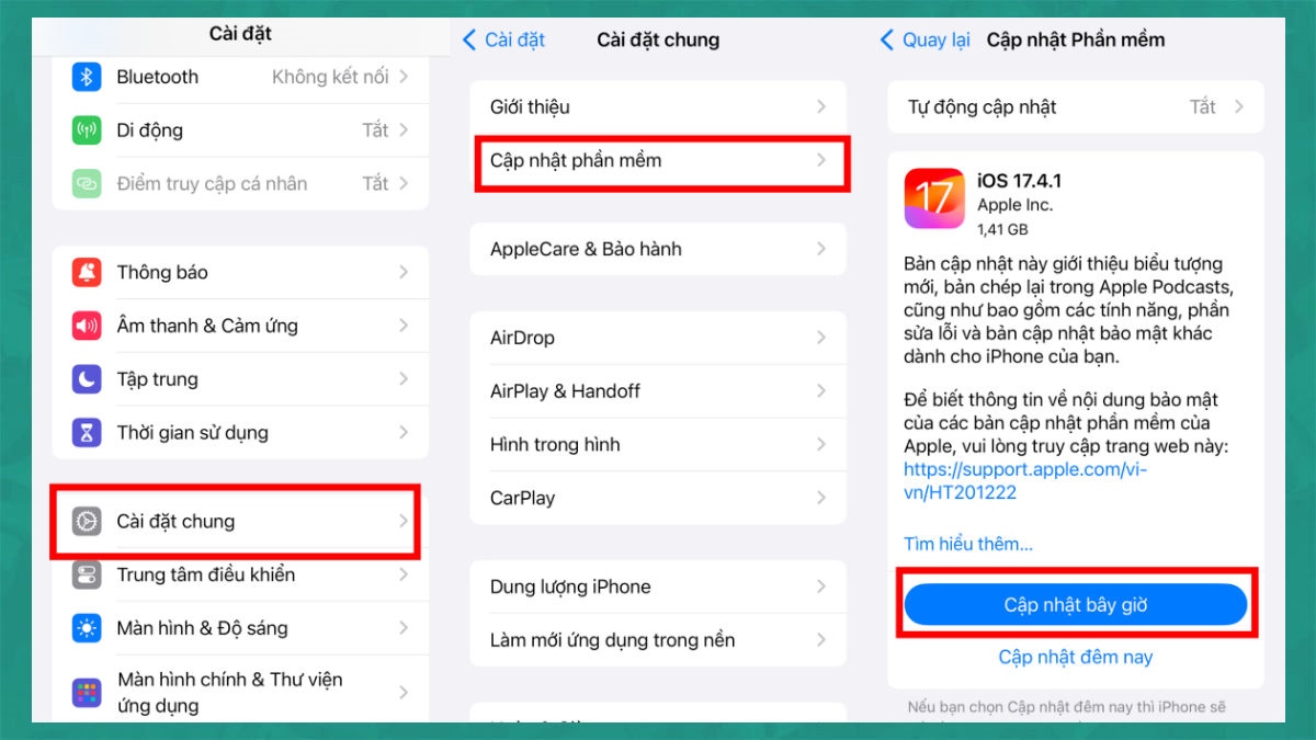 Nâng cấp bản iOS mới nhất - Cách bảo mật iPhone tốt nhất